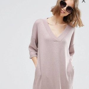 ASOS × Oversized Jumper Dress with V-neck NWOT